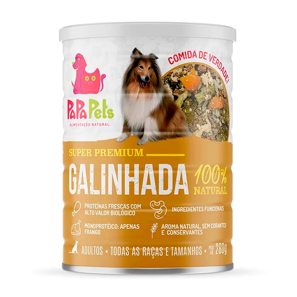 Alimento Natural Papapets Galinhada Cães Adultos – 280g