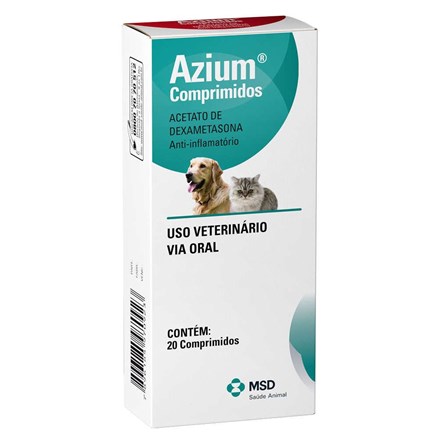 Anti-inflamatorio Para Caes E Gatos Azium 20 Comprimidos Msd