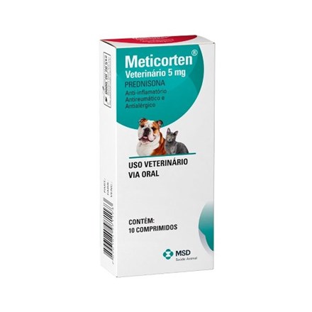 Anti-inflamatorio Para Caes E Gatos Meticorten 5mg 10 Comp.