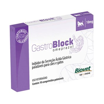 Antiácido Omeprazol Gastroblock Biovet 10mg C/10 Comprimidos