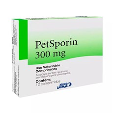 Antibiótico Petsporin 300mg Mundo Animal C/12 Comprimidos