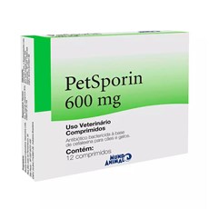 Antibiótico Petsporin 600mg Mundo Animal C/12 Comprimidos