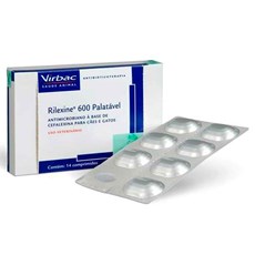 Antibiotico Rilexine Caes e Gatos 600mg Virbac C/ 14 Comprimidos