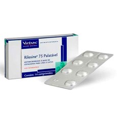 Antibiotico Rilexine Caes e Gatos 75mg Virbac C/ 14 Comprimidos