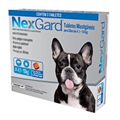 Produto Antipulgas e Carrapatos para Cães de 4,1 a 10kg Nexgard: 3 comprimidos