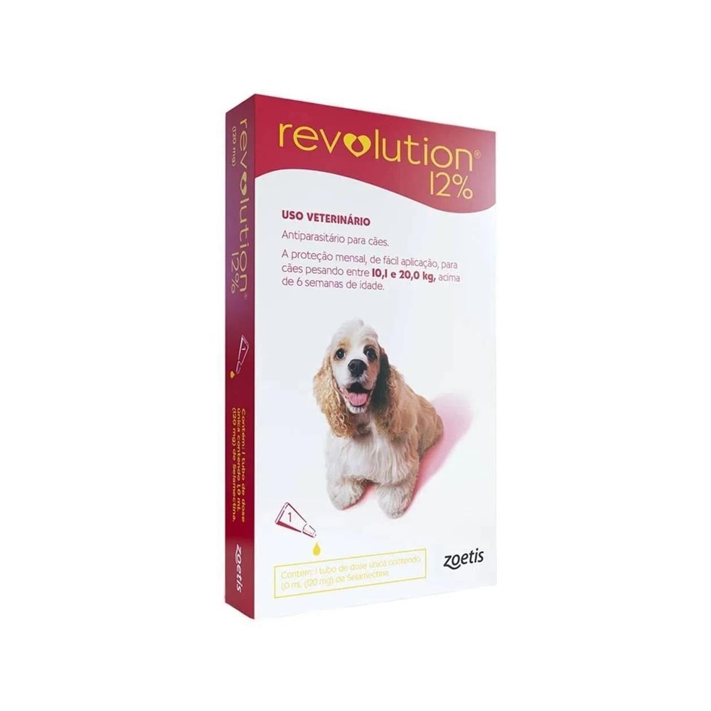 Antipulgas Revolution 12% Cães 10,1 a 20Kg - Zoetis