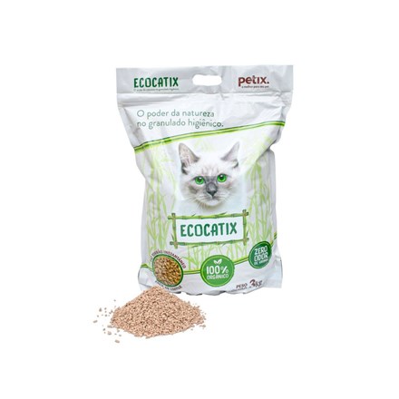 Areia Para Gatos Granulado Biodegradavel Petix Ecocatix 3kg
