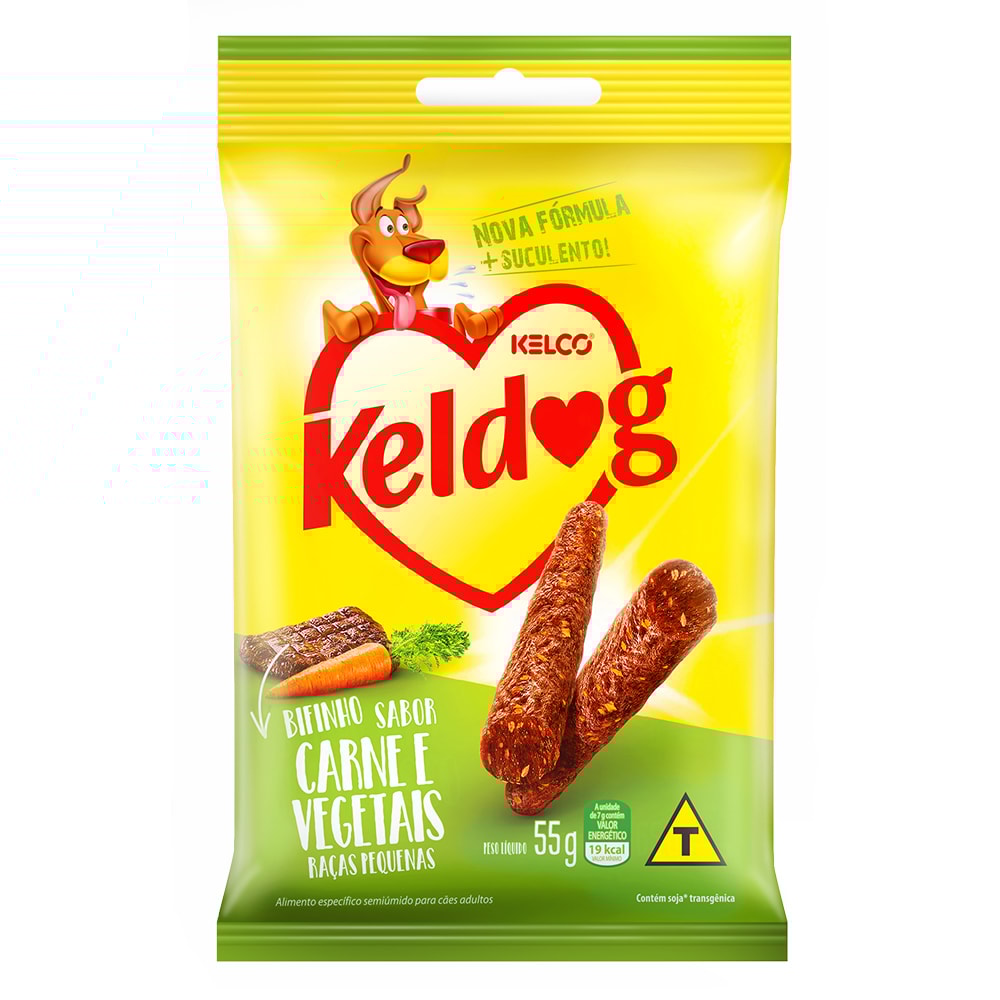 Bifinho Kelco Keldog Raças Pequenas Carne e Vegetais - 55 g