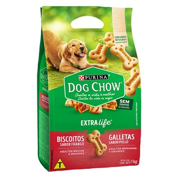 Biscoito Dog Chow Frango Raças Médias e Grandes - 500g
