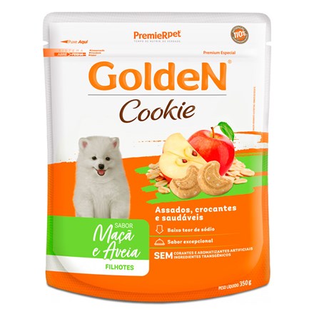 Biscoito Golden Cookie Cães Filhotes Maçã e Aveia - 350g