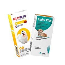 Bravecto 2 A 4,5kg: Comprimido Antipulgas E Carrapatos Cachorro + Vermífugo Endal Plus 4 Comprimidos