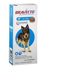 Bravecto 20 A 40kg: Comprimido Antipulgas E Carrapatos + Vermífugo Endal Plus 4 Comprimidos