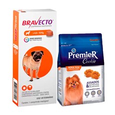 Bravecto Antipulgas Cães 4,5 a 10kg + Cookie Premier Cães Adultos Raças Pequenas