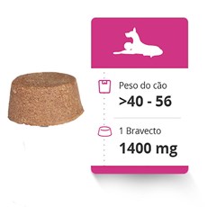 Bravecto Antipulgas e Carrapatos: Comprimido para Cães 40 a 56kg