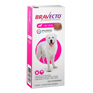 Bravecto Antipulgas e Carrapatos: Comprimido para Cães 40 a 56kg
