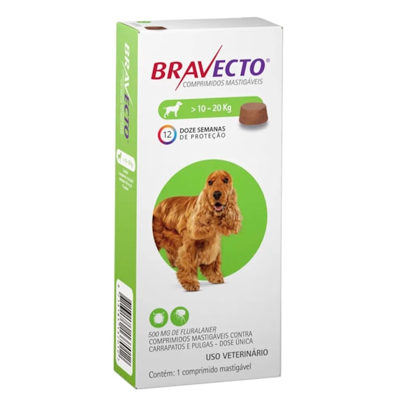 Bravecto Antipulgas E Carrapatos Para Caes 10 A kg Tudo De Bicho Pet Shop