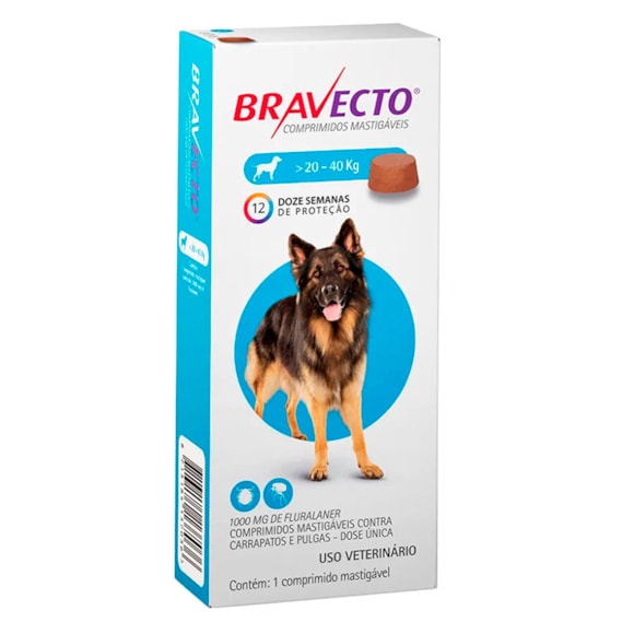 Bravecto Antipulgas E Carrapatos Para Caes A 40kg Tudo De Bicho Pet Shop