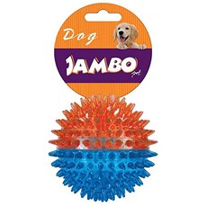 Brinquedo Cães Jambo Bola TPR Média Espinho Dual Azul e Laranja