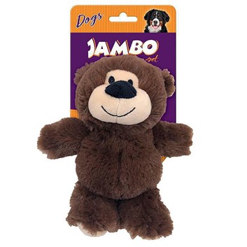 Brinquedo Cães Jambo Mordedor Pelúcia Happy Bear Pequeno Marrom