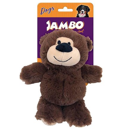Brinquedo Cães Jambo Mordedor Pelúcia Happy Bear Pequeno Marrom