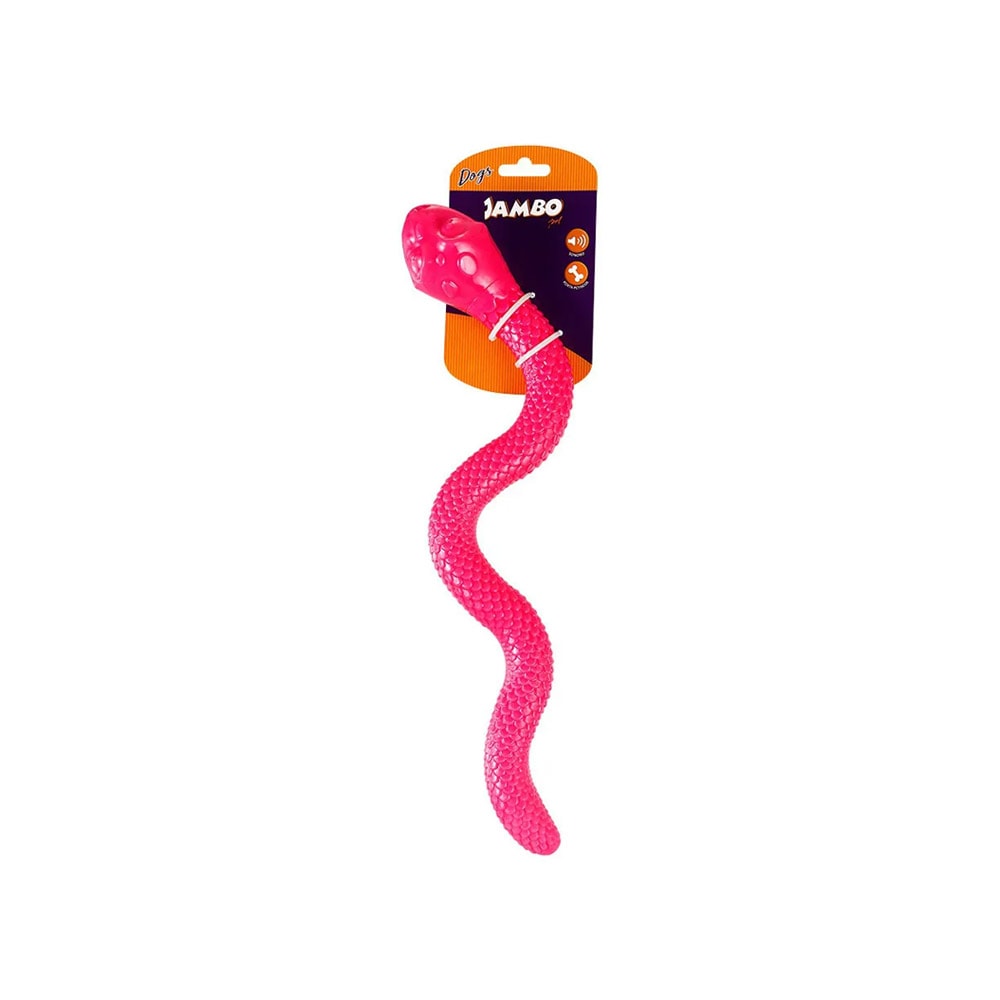 Brinquedo Para Cães Jambo Cobra Tpr Treat Sound Rosa