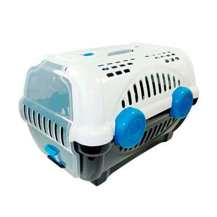 Caixa De Transporte Furacão Pet Luxo Branco Com Azul - Nº1