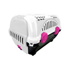 Caixa De Transporte Furacão Pet Luxo Branco Com Rosa - Nº2
