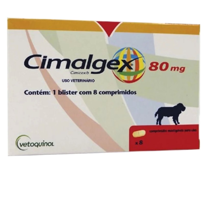 Cimalgex 80mg Anti-inflamatorio c/ 8 Comprimidos Para Caes - Tudo de Bicho Pet Shop