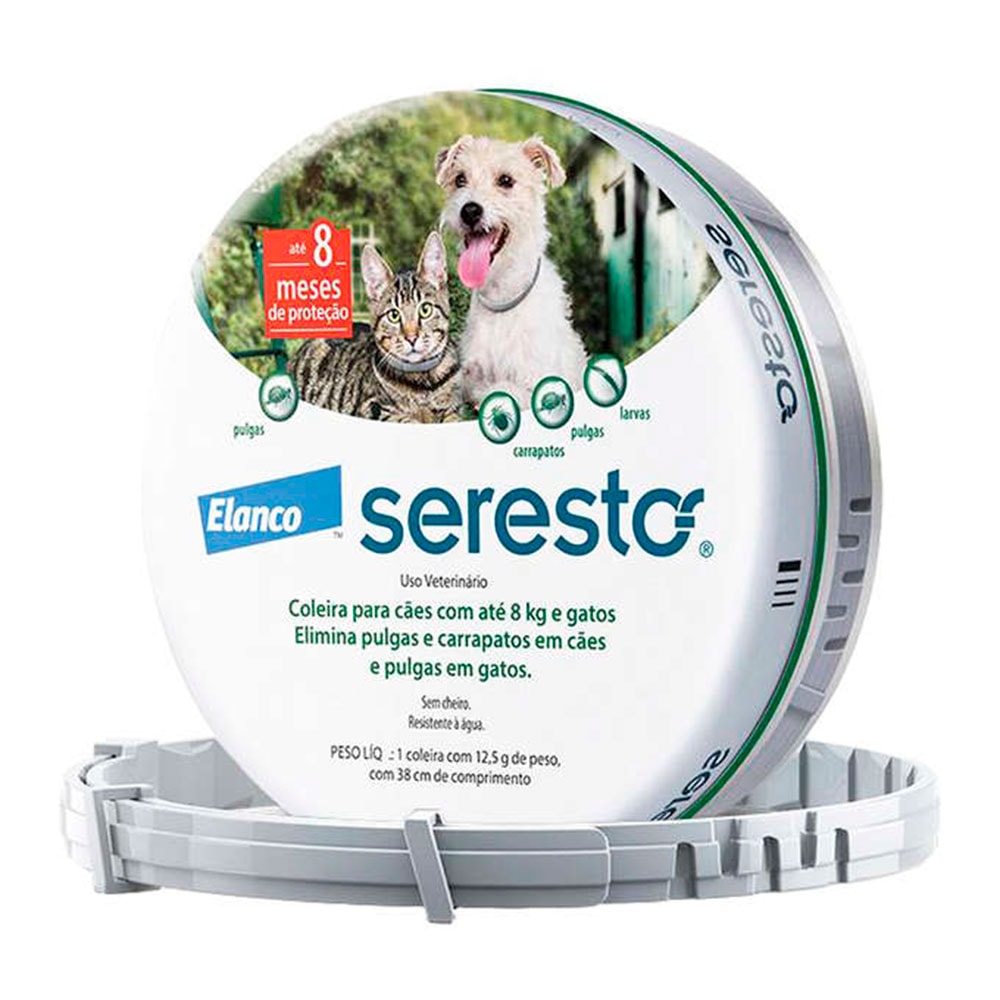 Coleira Seresto Antipulgas E Carrapatos Cães E Gatos Até 8kg