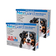 Combo 2 Nexgard Antipulgas e Carrapatos Cães 25,1 a 50kg C/3 Comprimidos Cada