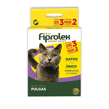 Combo Fiprolex Antipulgas Gatos 0,5mL - Ceva