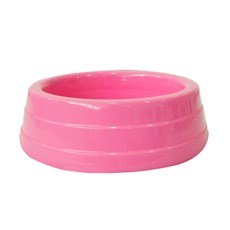 Comedouro Cães Dog Head Alumínio Pesado Colorido Rosa Pequeno - 1000mL