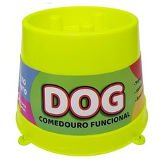 Comedouro Cães Pet Toys Funcional Lento Antiformiga Amarelo Neon - 250mL