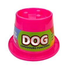 Comedouro Cães Pet Toys Funcional Lento Antiformiga Rosa Neon - 250mL