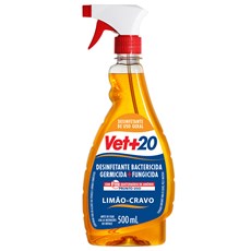 Desinfetante Bactericida Spray Vet+20 Limão-Cravo - 500mL
