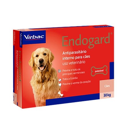 Endogard Vermifugo Caes Ate 30kg  C/ 2 Comprimidos - Virbac