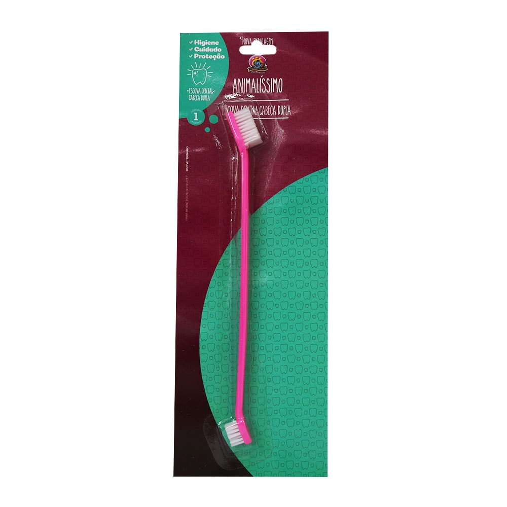 Escova Dental Dupla Rosa Animalíssimo