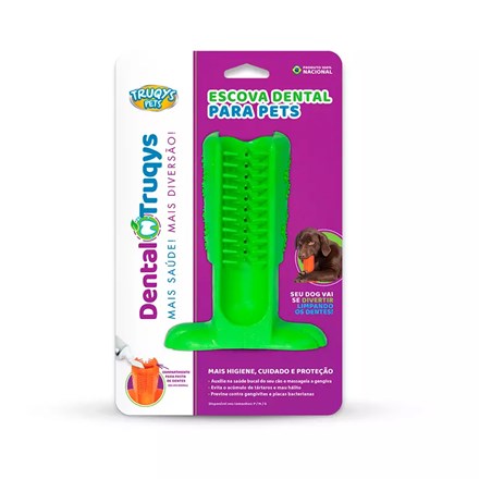 Escova Dental Verde Para Cães Grande - Truqys Pets
