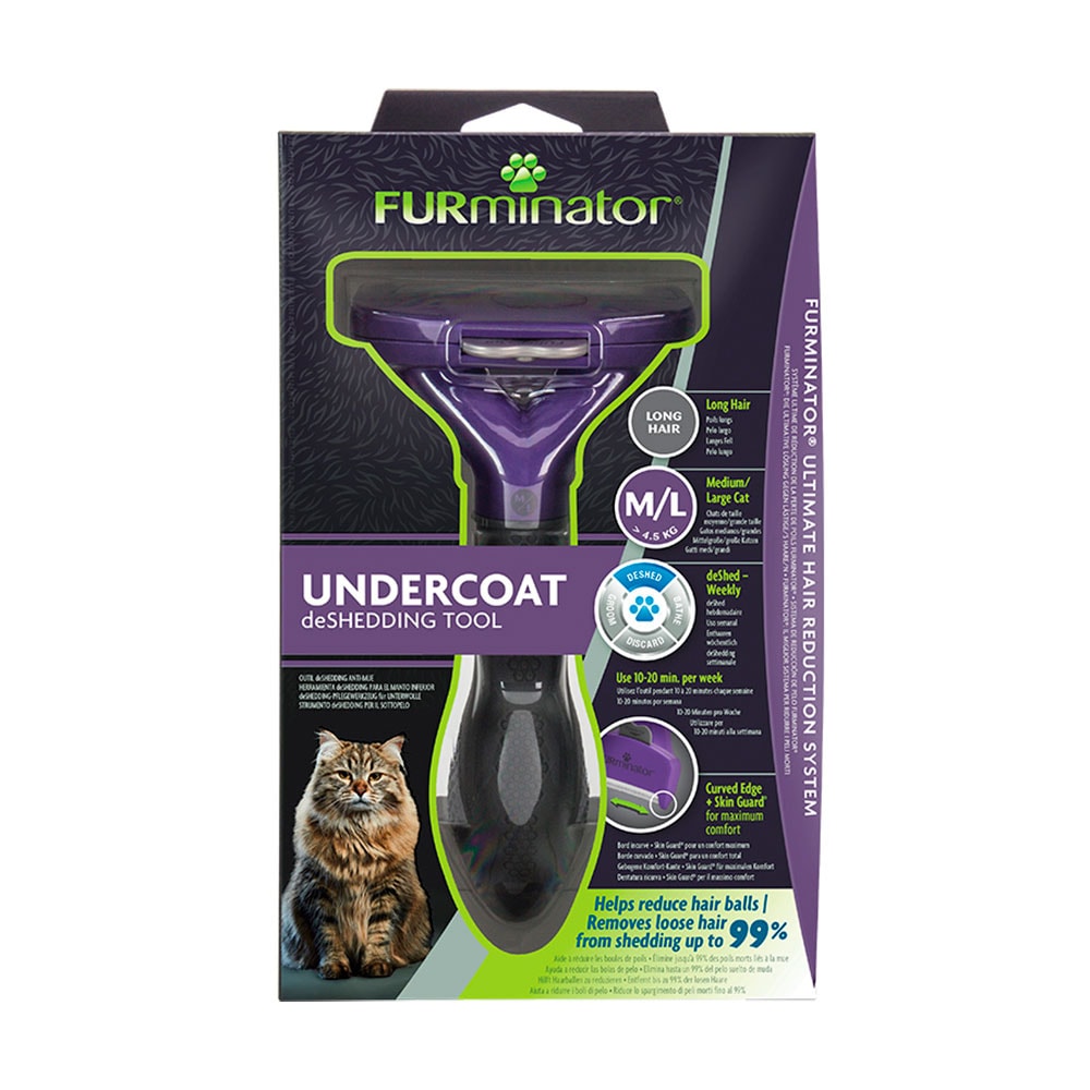 Escova Furminator New Médio/Grande Gatos Pelo Longo