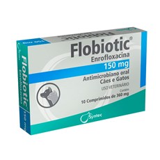 Flobiotic Antibiotico Para Caes e Gatos 150Mg C/ 10 Comprimidos