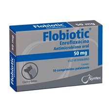 Flobiotic Antibiotico Para Caes e Gatos 50Mg C/ 10 Comprimidos