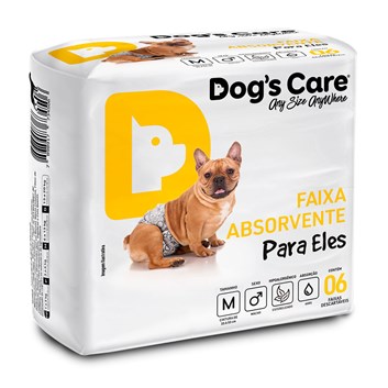 Fralda Higiênica M Para Macho Dogs Care C/6 Unidades