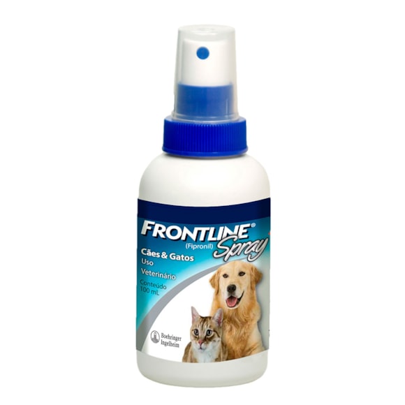 Frontline Spray Antipulgas e Carrapatos Cães e Gatos - 100mL - Tudo de