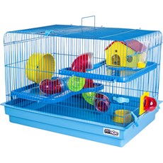 Gaiola Hamster 2 Andares Big Space Azul Jel Plast
