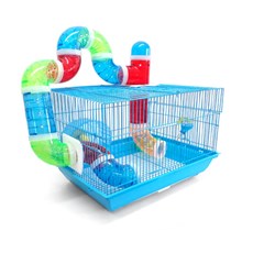 Gaiola Hamster American Pets Modelo 13 Labirinto Azul