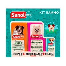 Kit Shampoo, Colônia e Condicionador Sanol Dog - 500mL