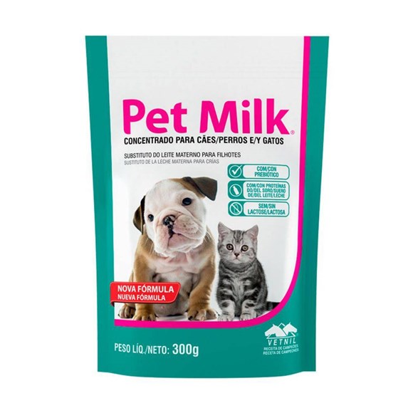 Leite P/ Gatos Cães Filhotes Substituto Pet Milk Concentrado 300g
