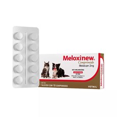 Meloxinew 2mg Vetnil Cães e Gatos C/ 10 Comprimidos