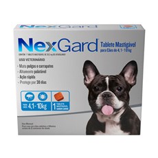 Nexgard Antipulgas e Carrapatos para Cães de 4,1 a 10kg: 1 comprimido