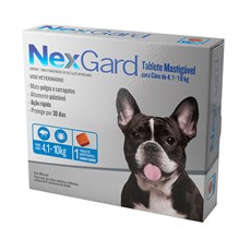 Nexgart Tablete mastigável para Cães Antipulgas E Carrapatos Cães De 4,1 A 10kg: 1 Comprimido